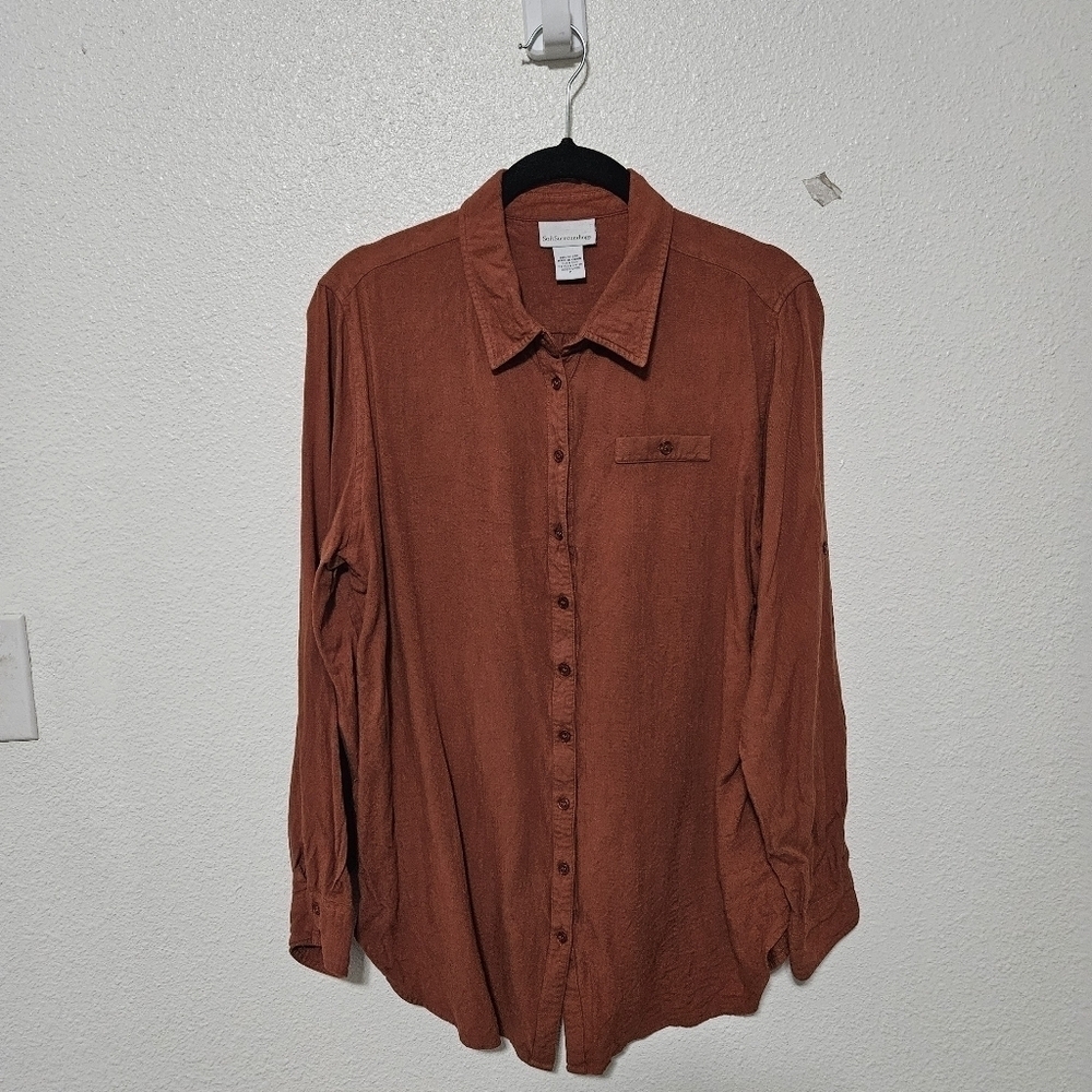 Soft Surroundings burnt orange top size medium